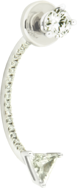 Dot And Triangle Diamond Earring - Delfina Delettrez Delfina Delettrez Dot Triangle Earring (1500x1000), Png Download