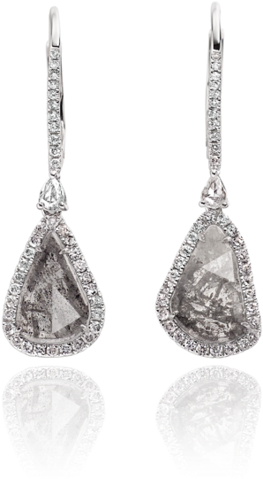 Sliced Diamond Earrings - Earring (600x600), Png Download