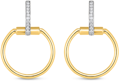 Roberto Coin Round Medium Diamond Earrings (1000x1000), Png Download