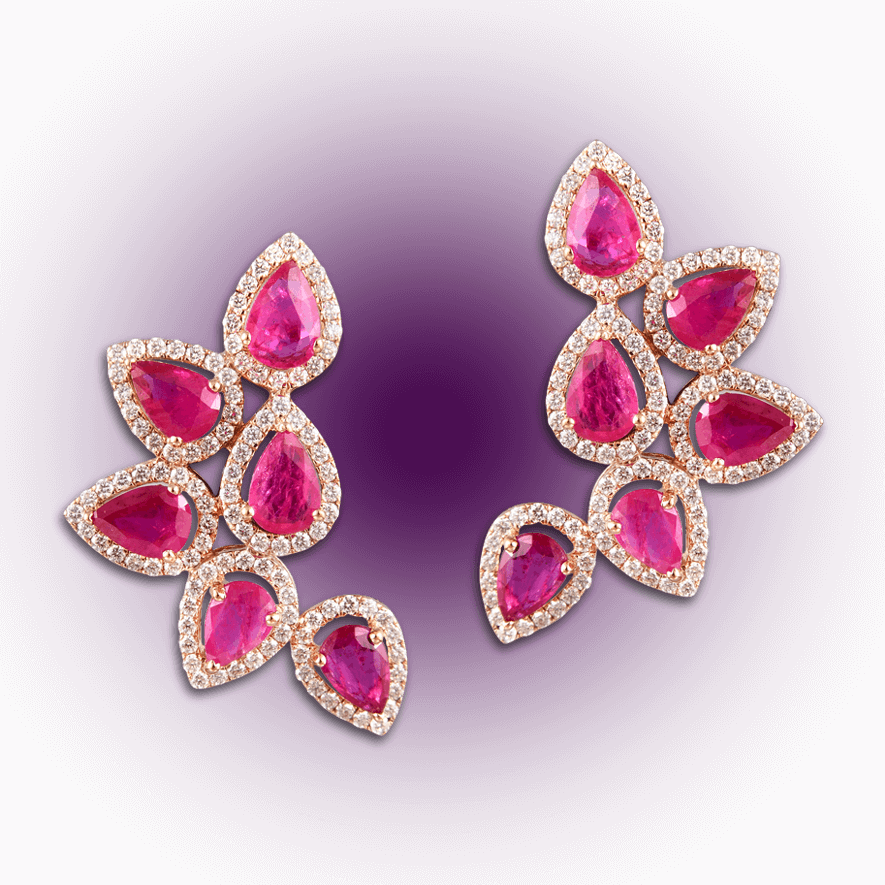 Split Design Diamond Earrings - Earring (885x885), Png Download