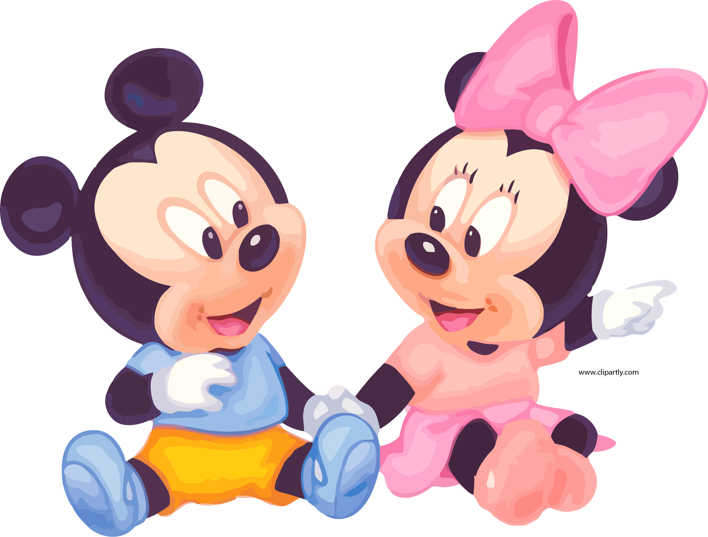 Download Baby Minnie And Mickey Sit Clipart Png Mickey Et Minnie Bebe Png Image With No Background Pngkey Com