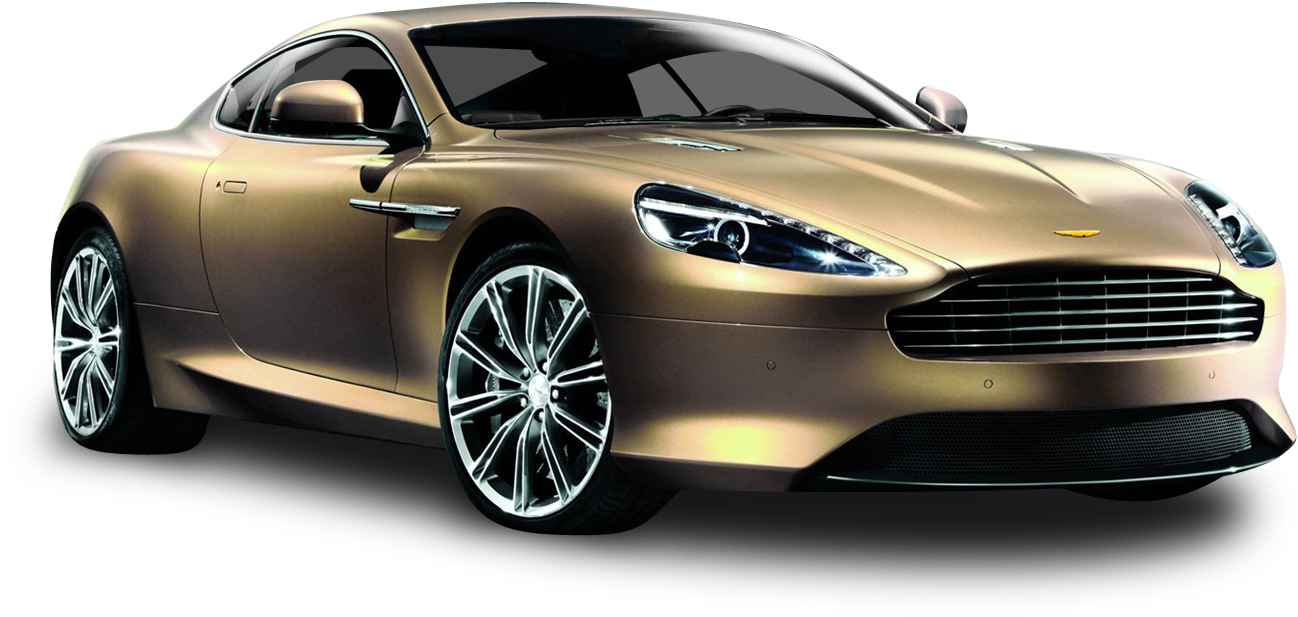Gold Car - Aston Martin Gold (1351x684), Png Download
