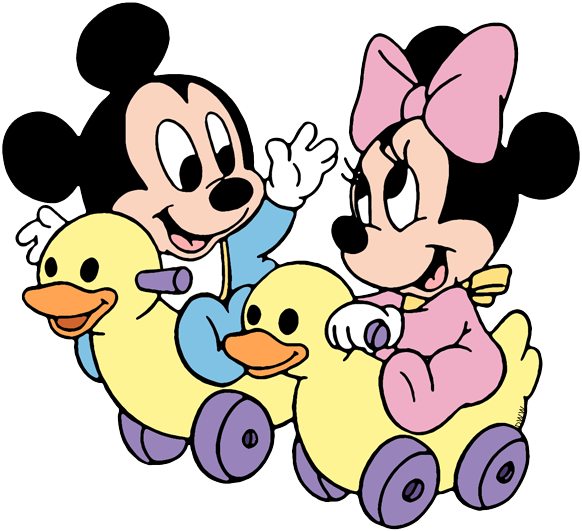 Download Baby Mickey Baby Minnie On Toy Ducks Mickey Mouse Png Image With No Background Pngkey Com