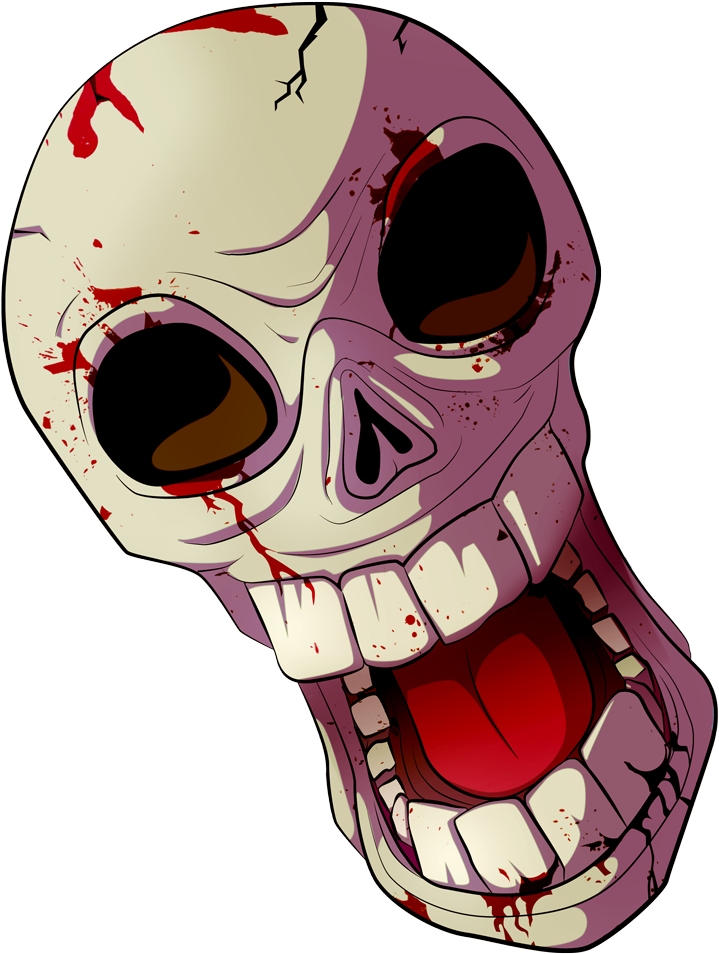 Bloody Cartoon Skull Render By Eballen-d4jgk0s - Calavera Render (805x992), Png Download