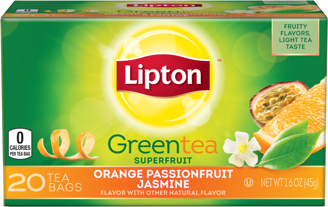 Lipton Green Tea Orange Passionfruit Jasmine Tea Bags (1500x1500), Png Download