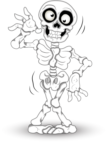Halloween Skeleton Png Clipart - Skeleton Halloween (486x600), Png Download