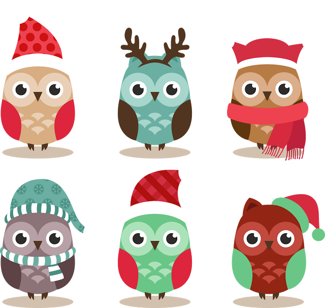 Corujas Em Png Tema Natal - Fabric Sticker Embroidery Clothes Applique Owl Cartoon (640x606), Png Download