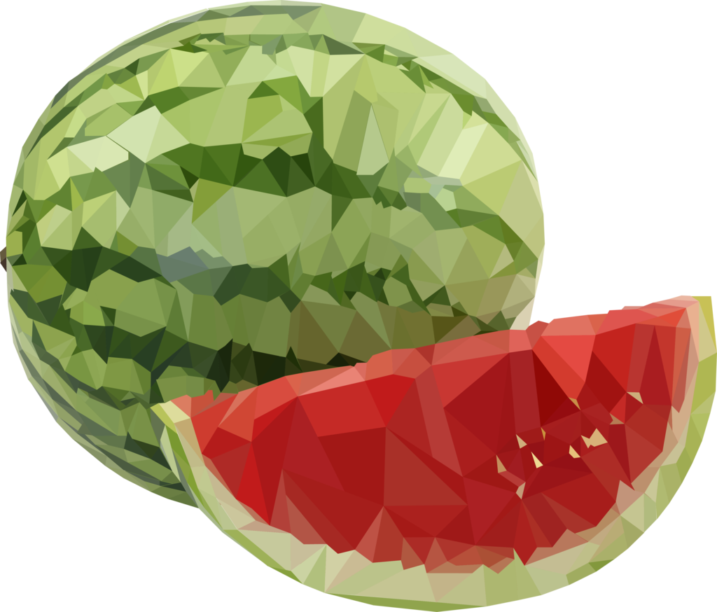Polygonal Watermelon - Watermelon (1024x874), Png Download