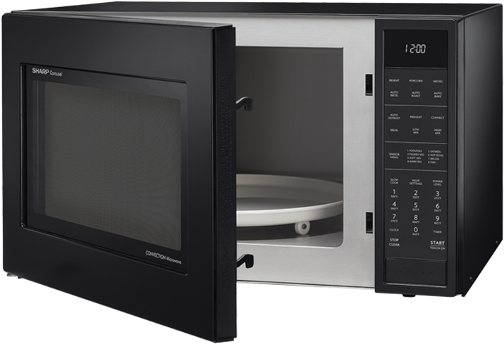 Smc1585bb Open Press Enter To Zoom In And Out - Sharp 1.5 Cu. Ft. 900w Convection Microwave Oven, Black (760x535), Png Download
