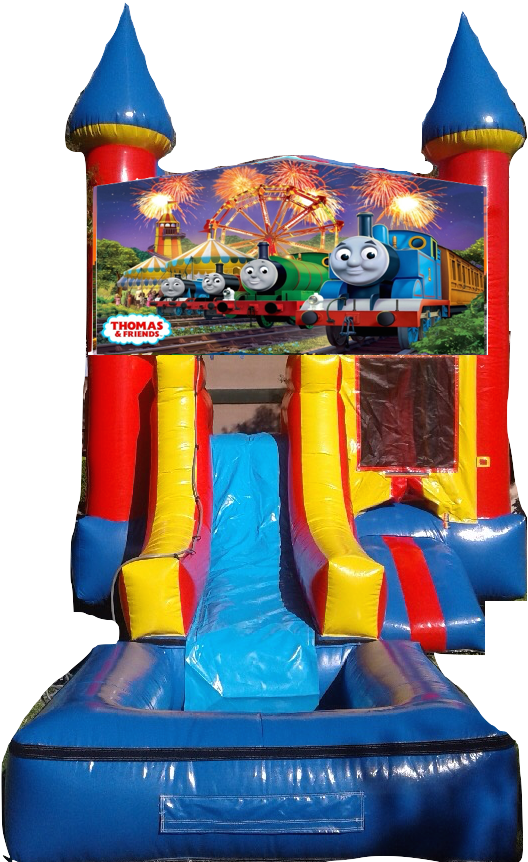 Water Slide Castle Combo Front Jumper Thomas The Train - Wwe Water Slide (720x960), Png Download