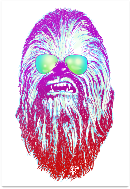 Compre Posters Com A Arte Chewie Do Studio @luispippi - Chewbacca (800x800), Png Download
