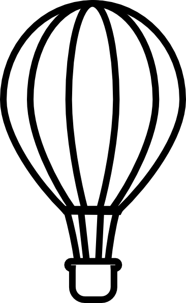 Drawn Balloon String Template - Outline Of Hot Air Balloon (366x595), Png Download