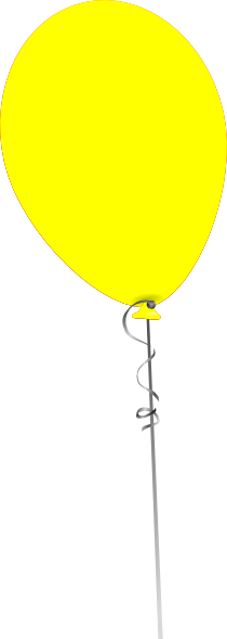 Balloon With Long String (210x589), Png Download