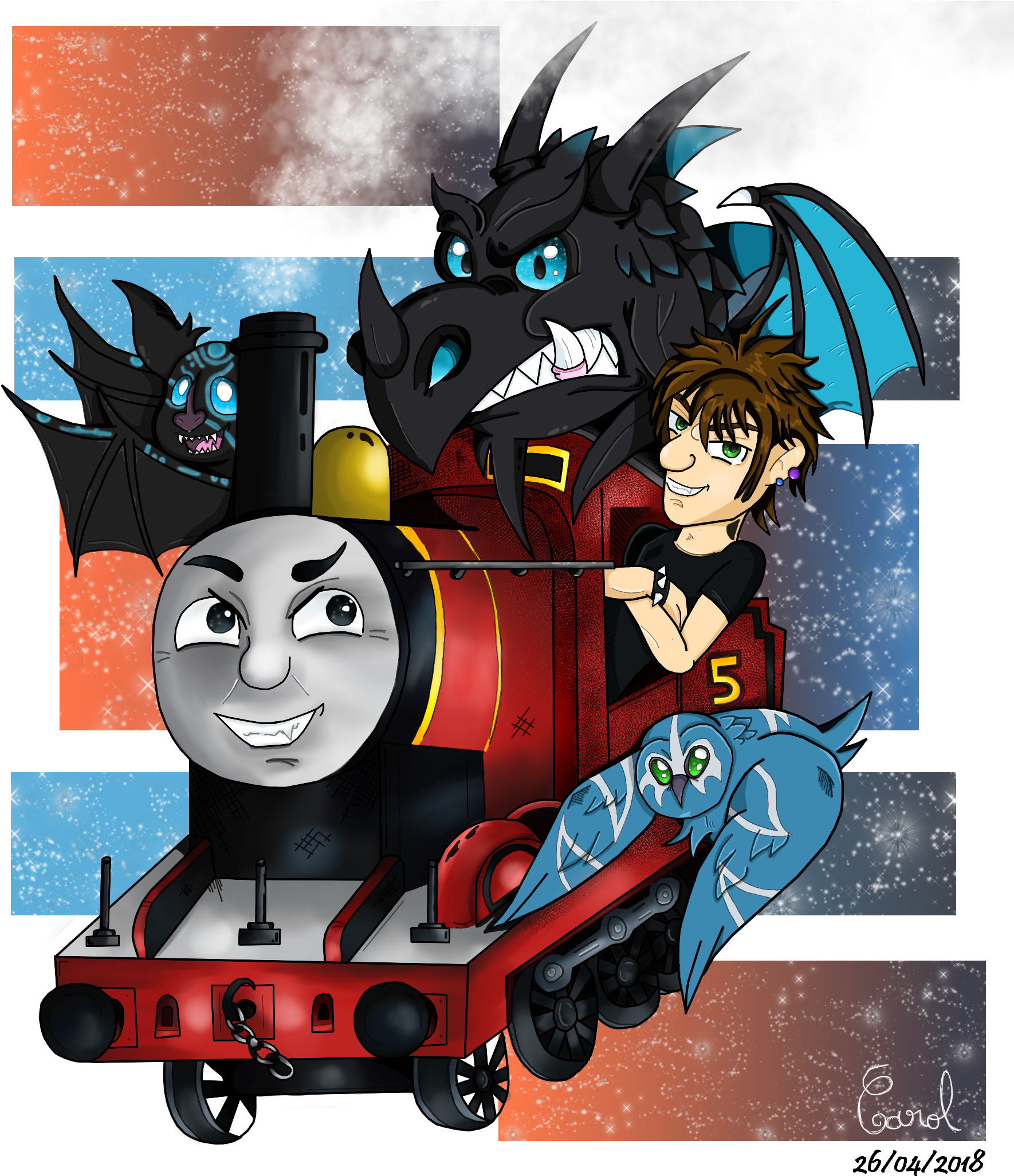 [parody Art] That Crazy Train (1800x2075), Png Download