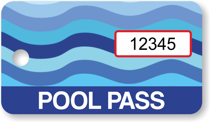 Rectangular Shape Pool Pass Blue Water Waves Tag, Rectangular - Rectangle (800x465), Png Download