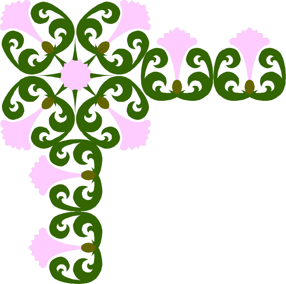 Image Royalty Free Stock Flower Corner Border Clipart - Top Left Corner Border (958x952), Png Download
