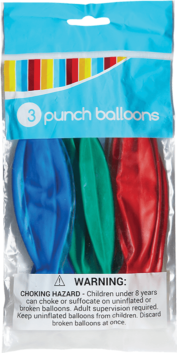 Punch Balloon Assorted 3 Count - Schylling Classic Punch Balloons (750x750), Png Download
