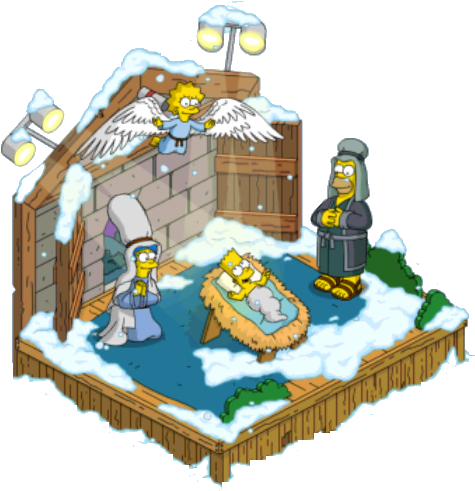 Nativity - Simpsons Nativity Scene (544x506), Png Download