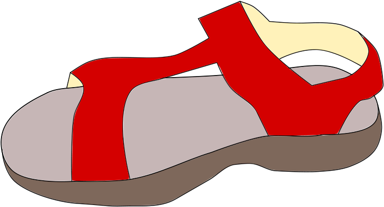 Sandal Clipart - Cartoon Sandals Png (600x322), Png Download