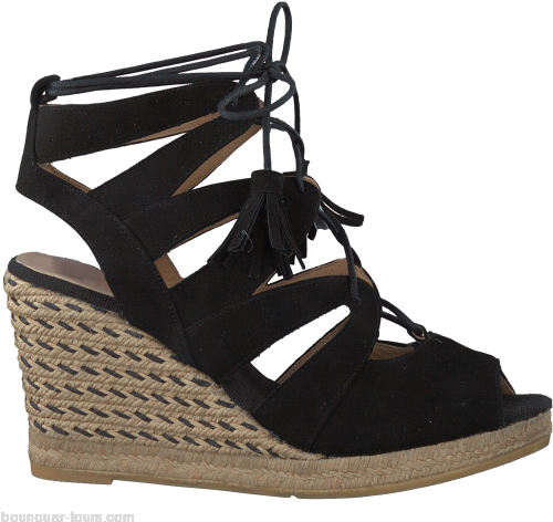 Schwarze Kanna Keilsandaletten 6314 (500x500), Png Download