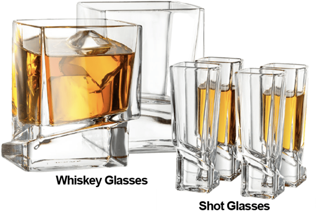 Squared Vodka Glasses (1104x1104), Png Download