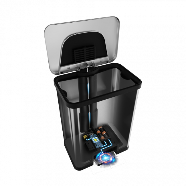Tapcan Effortless One-tap Pedal Sensor Trash Can With - Waste Container (650x650), Png Download