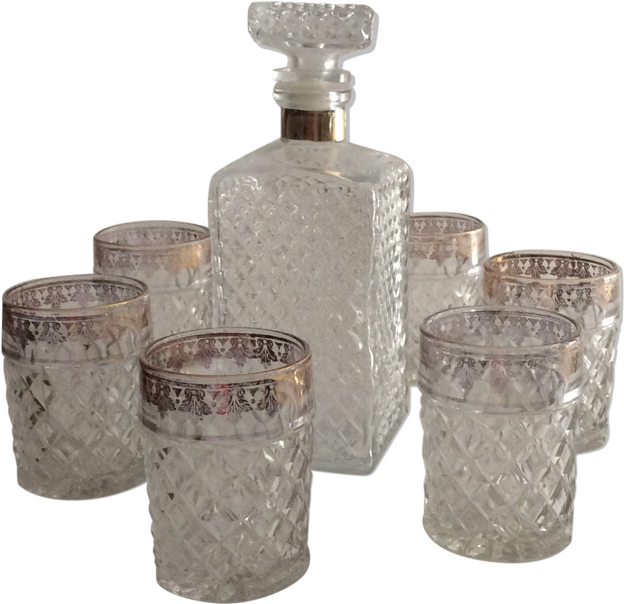 Pitcher And Whiskey Glasses 70s - Glass (1457x1457), Png Download