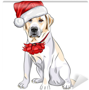 Fotomural Vector Perro Labrador En El Sombrero De Papá - 4" X 5" Labrador Lab Dog Bumper Sticker Decal Vinyl (400x400), Png Download