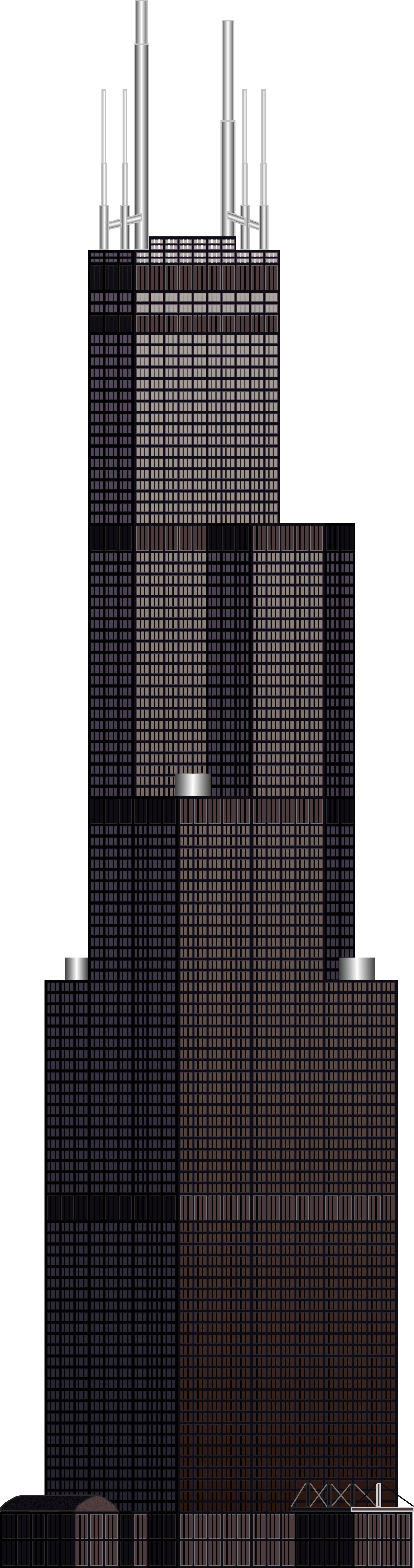 Pc Drawing, Willis Tower, Door Decs, My Credit, Drawings, - Skyscraper 2d Png (1628x6162), Png Download