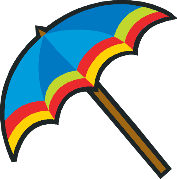 Beach Umbrella Clipart - Sun Umbrella Clip Art (600x604), Png Download
