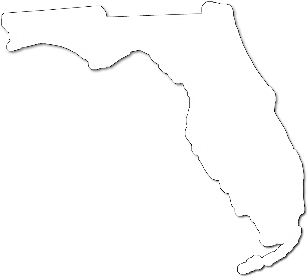 Florida "fancy Frame" Style - Florida Map Cut Out (1024x919), Png Download