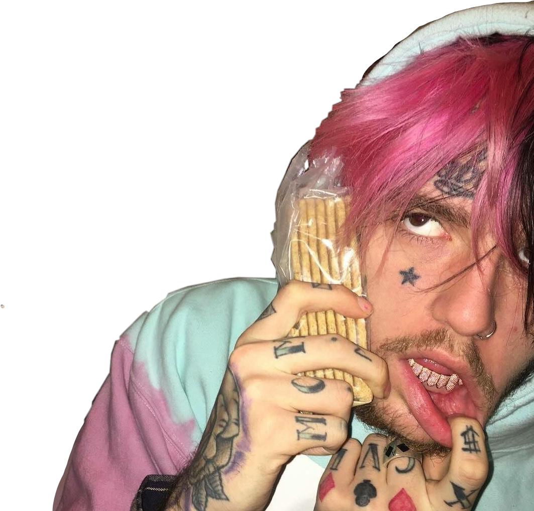 Lilpeep Peep Gbc Pink Aesthetic Freetoedit - Blonde And Pink Hair Lil Peep (1063x1017), Png Download