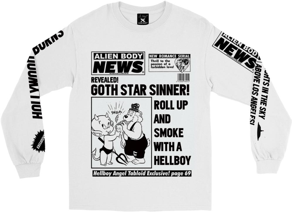 Lil Peep X Alien Body Alien Body News Longsleeve - Lil Peep Alien Body (1024x1024), Png Download
