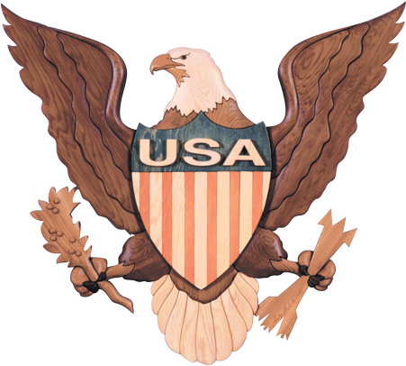 Intarsia Woodworking Pattern Of A Bald Eagle With Usa - Usa Eagle Png (450x450), Png Download