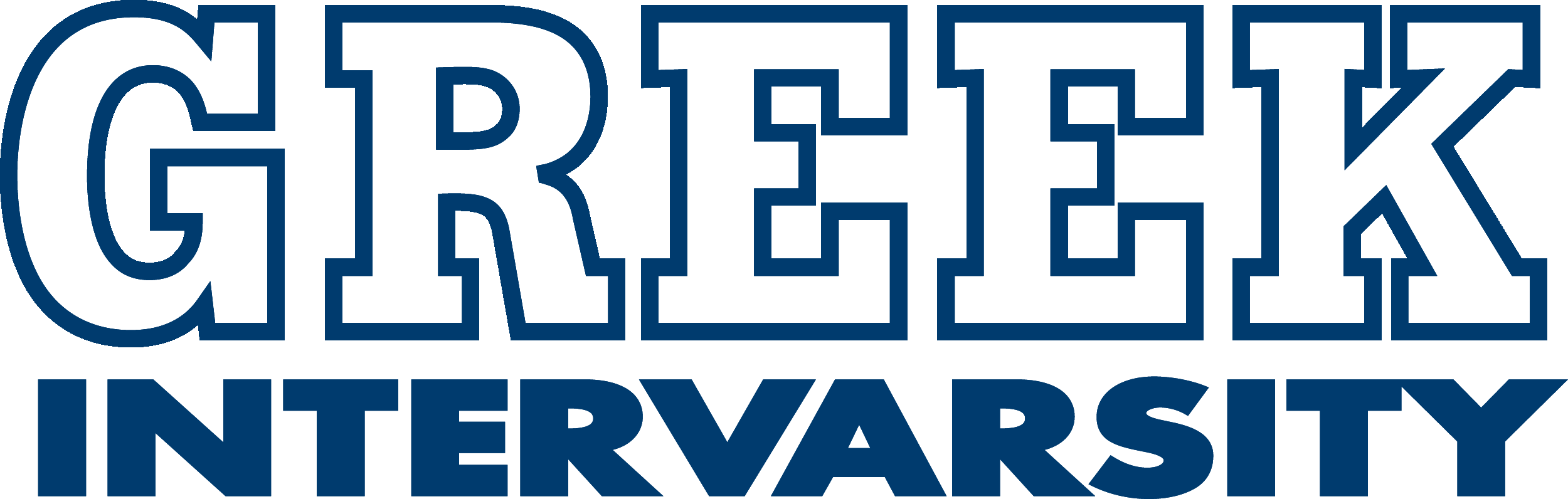 Greek Logo Blue - Greek Intervarsity (2500x796), Png Download