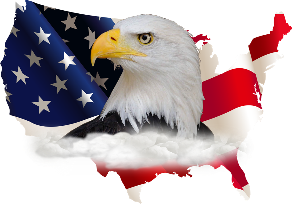 American Flag And Eagle - Usa , American Map Flag Usa , American Map Flag Usa (938x654), Png Download
