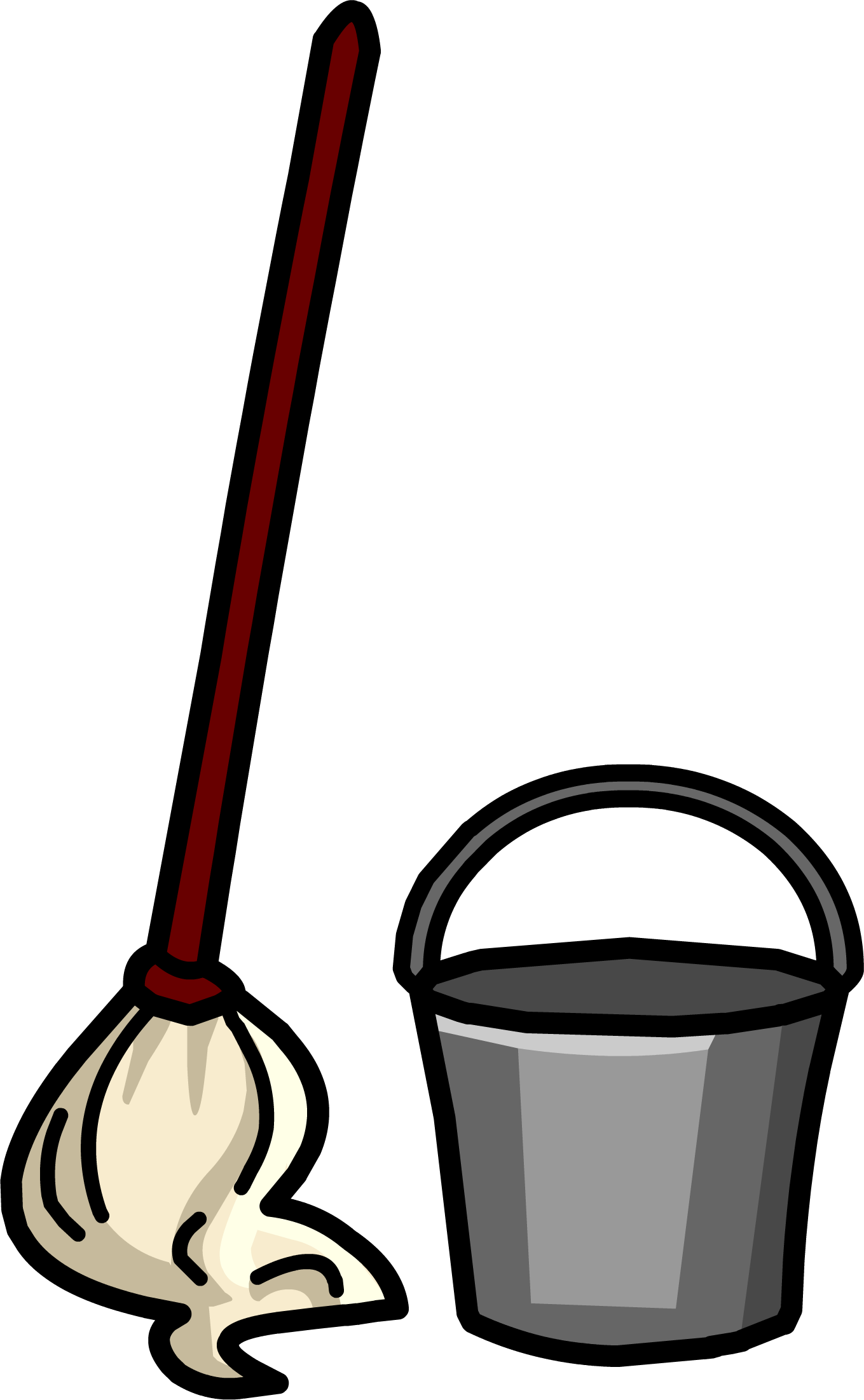 Mop & Bucket Sprite 003 - Mop And Bucket Clipart (1359x2203), Png Download