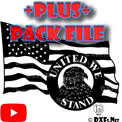 American Flag And Eagle United We Stand Patriotic Design - Download Dxf Pack (400x400), Png Download