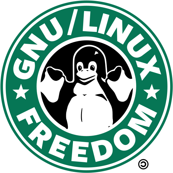 Gnu/linux Tux Coffee Logo Clipart Png (600x600), Png Download