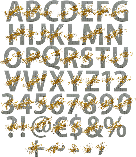 Concrete Explode Silver Font - Concrete (595x690), Png Download