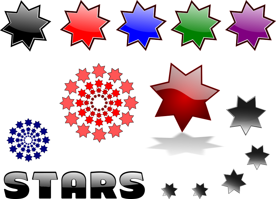 Mixed Stars Clipart Png For Web (600x432), Png Download