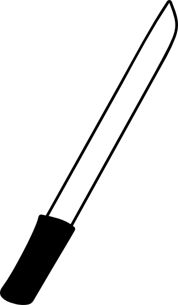 Metal Sword Icon Png Clip Arts For Web - Ninja Sword Clipart Black And White (348x596), Png Download