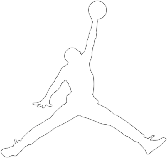 Png Library Drawing Jordans Logo - White Jordan Logo Png (569x538), Png Download