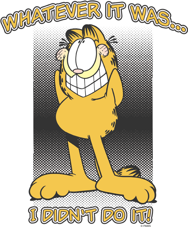 Garfield I Didnt Do It Men's Regular Fit T-shirt - Garfield (680x830), Png Download