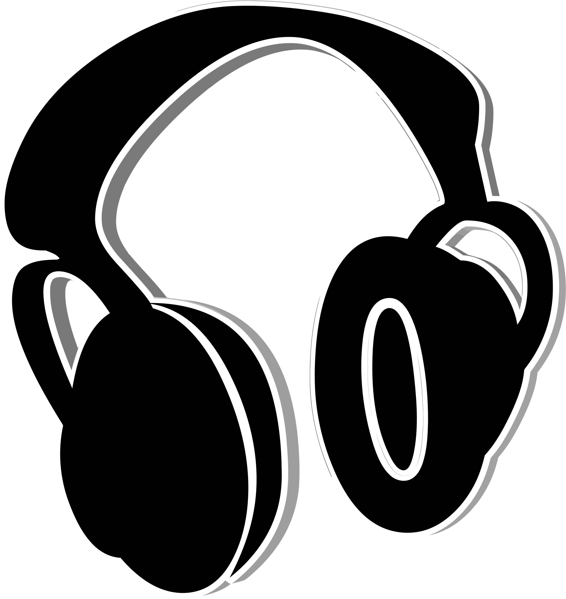 Headphones Icon Grafitti Pinterest - Headphones Clip Art (2198x2324), Png Download