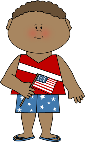 Summer 4th Of July Clipart - Kid 4th Of July Clipart (330x550), Png Download
