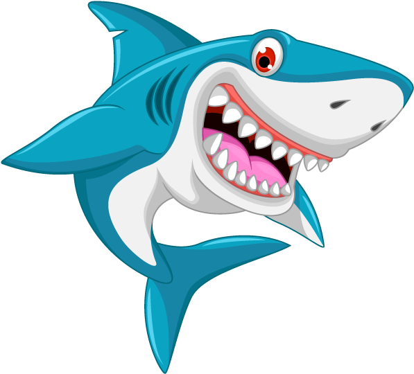 Drawing Clip Art Sharks - Imagenes De Tiburones Animados (620x561), Png Download