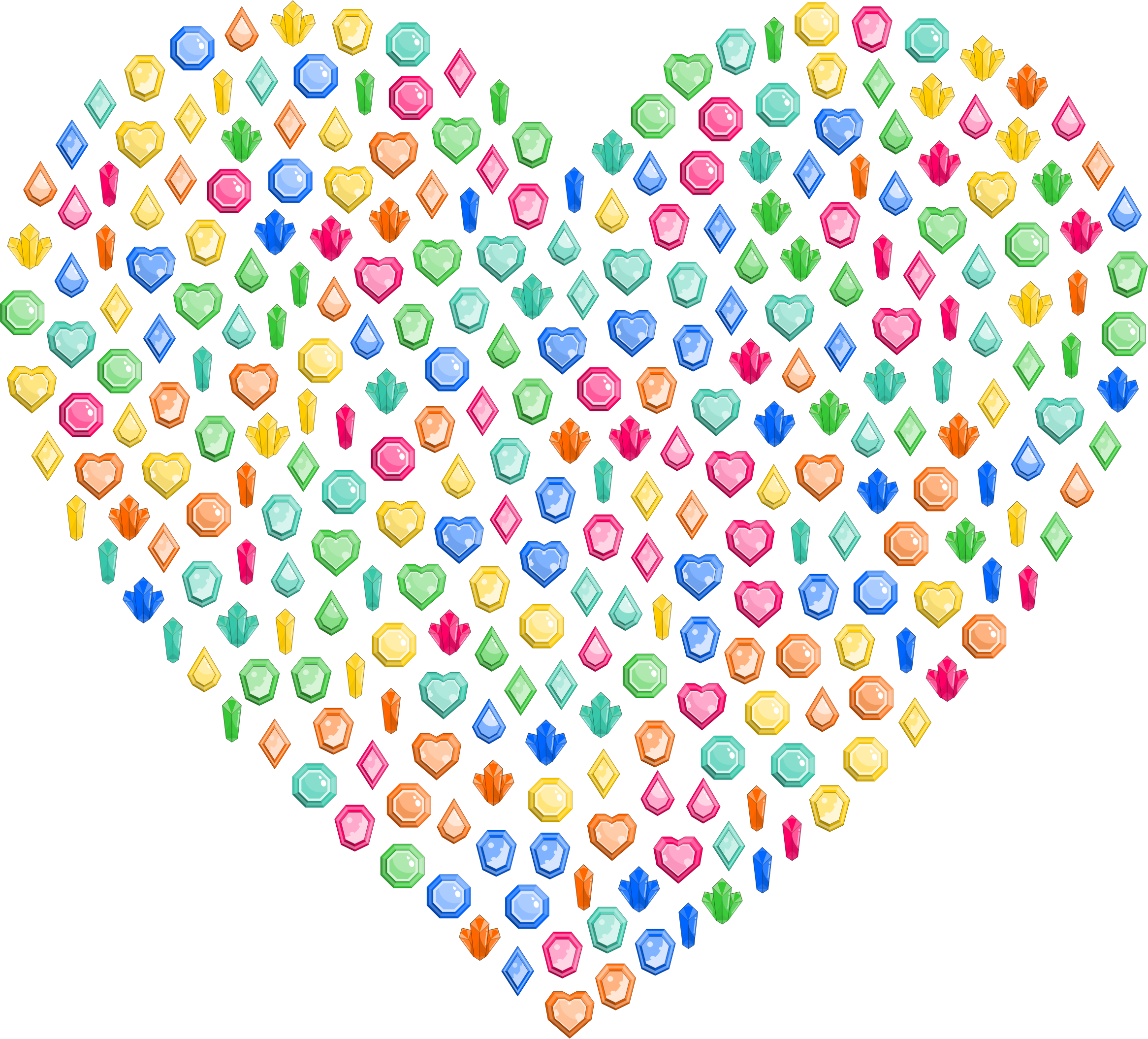 This Free Icons Png Design Of Colorful Gems Heart (2332x2110), Png Download