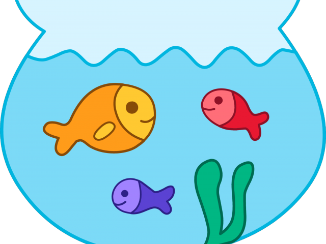 Banner Black And White Download Fish Bowl Free On Dumielauxepices - Cartoon Fish In A Bowl (640x480), Png Download