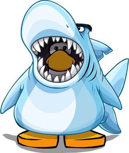 Sharks' Mascot Costume On Player Card - Costume Club Penguin Id (422x502), Png Download